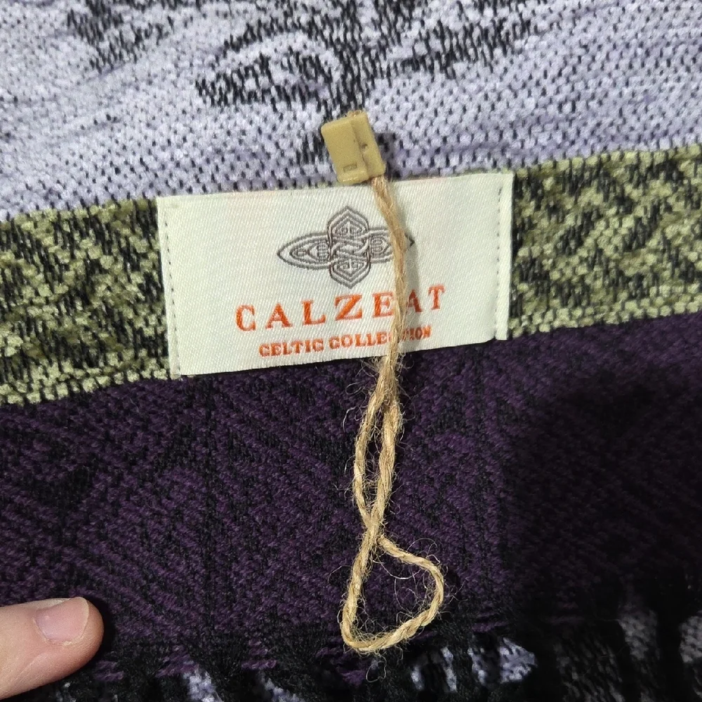 Calzeat Celtic Purple and Green Floral Scarf